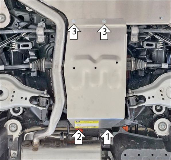 Защита алюминиевая Мотодор (Задний электромотор), 4 мм,  Li L6  2024- арт. 349905
