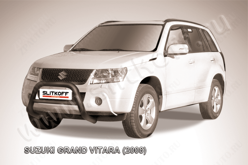 Кенгурятник d76 низкий черный Suzuki Grand Vitara (2008-2012) , Slitkoff, арт. SGV08002B