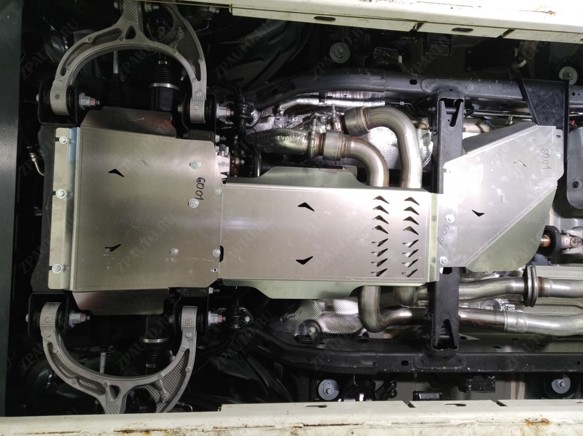 60.01ABC Защита картера ДВС, КПП и РК DODGE RAM 1500 (2018-), все кроме V-3.6 их 3-х час (Алюминий 4 мм)