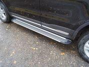 Пороги алюминиевые "Slim Line Silver" 1720 мм для автомобиля Geely Atlas PRO 2021- арт. GEELEATL18-37S