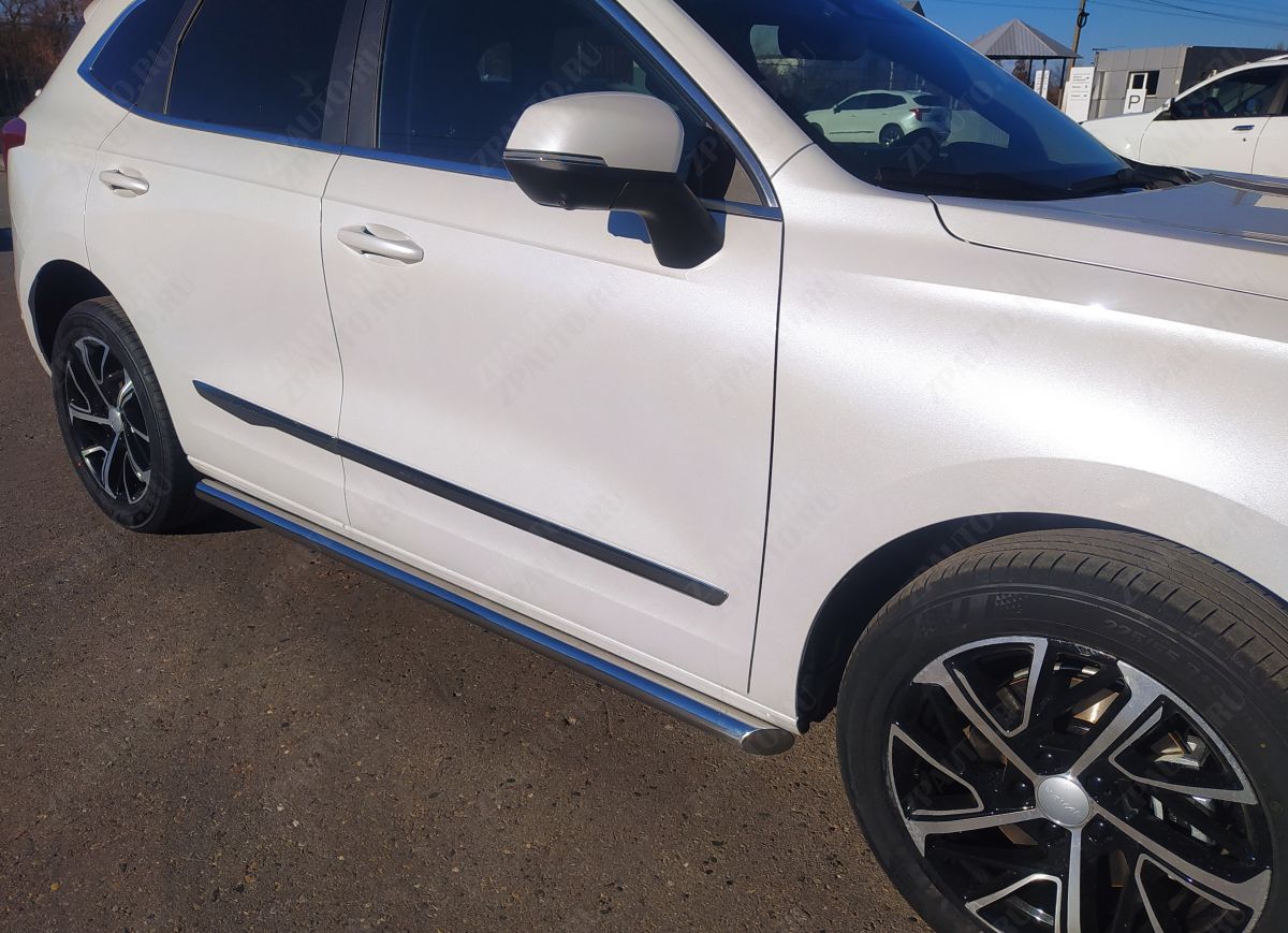 Защита штатного порога труба для автомобиля Haval Jolion 2024 арт. HVJ.24.32