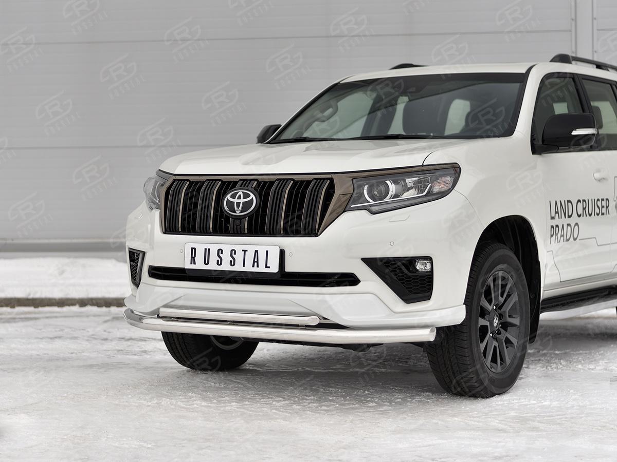 TOYOTA LC PRADO 150 BLACK ONYX 2020- Защита переднего бампера d57 секции-d42 дуга LCPZ-003546