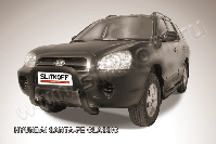 Кенгурятник d76 низкий черный Hyundai Santa-Fe Classic Таганрог (2000-2012) , Slitkoff, арт. HSFT004B
