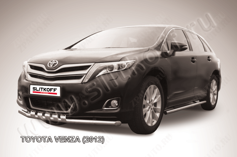 Защита переднего бампера d57 с декоративными элементами Toyota Venza (2012-2017) , Slitkoff, арт. TVEN005