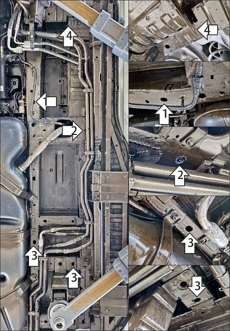 Защита алюминиевая Мотодор (Трубки кондиционера), 4 мм,  Ford Tourneo Custom  2023- арт. 340703