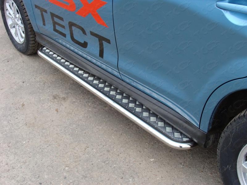 Пороги с площадкой 42,4 мм для автомобиля Mitsubishi ASX 2010-2013, TCC Тюнинг MITSASX13-04