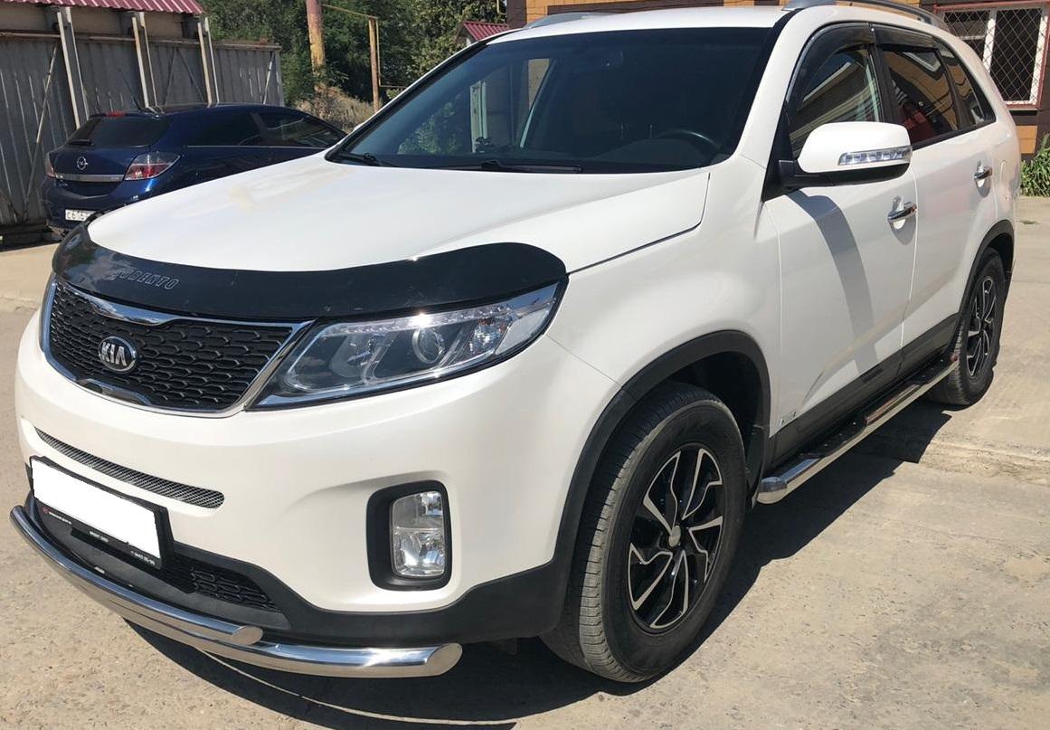 KSR.13.93  Пороги труба с проступью для автомобиля Kia Sorento 2012-2018, Россия