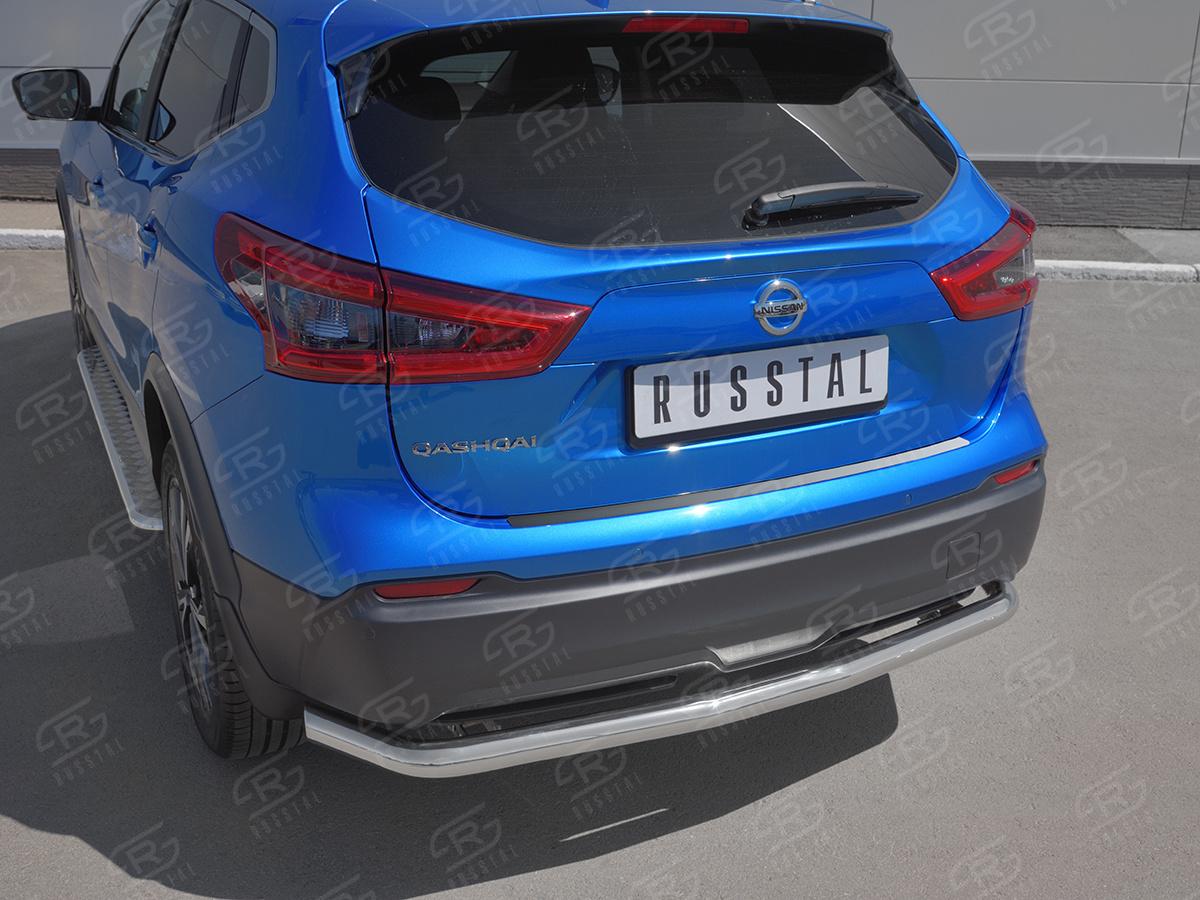 NISSAN QASHQAI 2019- Накладка на задний бампер (лист нерж зеркальный) NQSN-003255