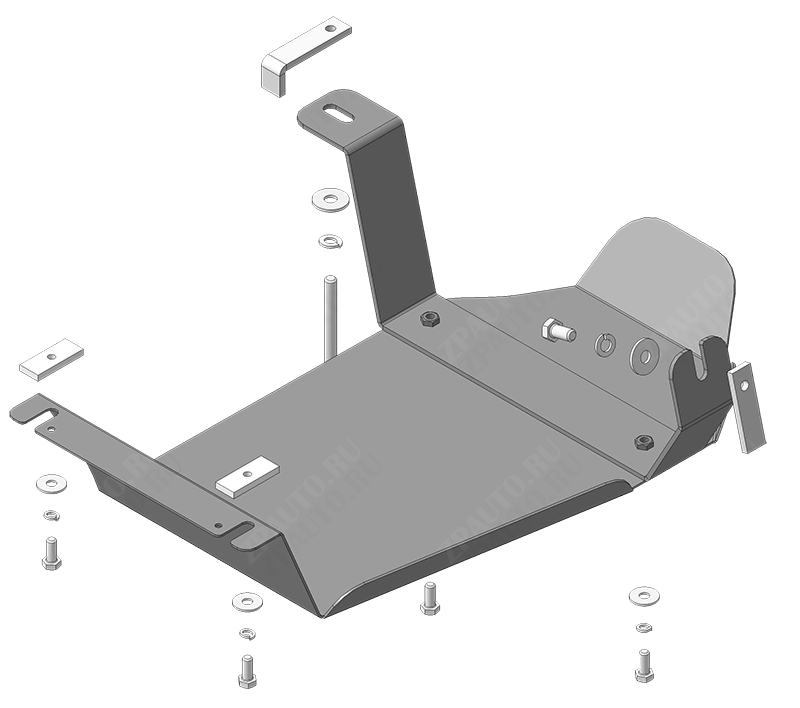 Защита стальная Мотодор (Задний дифференциал), 2 мм, сталь для Mercedes-benz M-class  2011-2015 арт. 01240