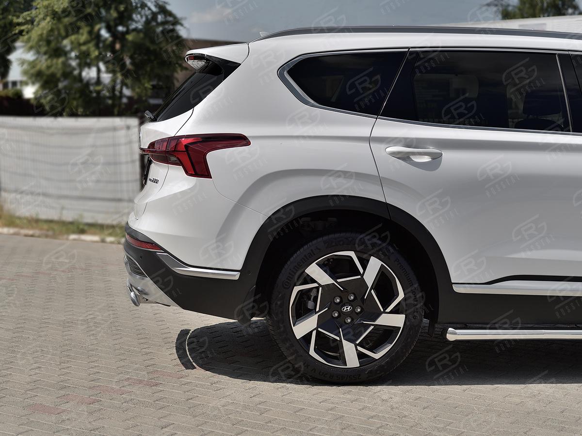 HYUNDAI SANTA FE 2021- Защита заднего бампера 75х42 дуга HSFZ-003602