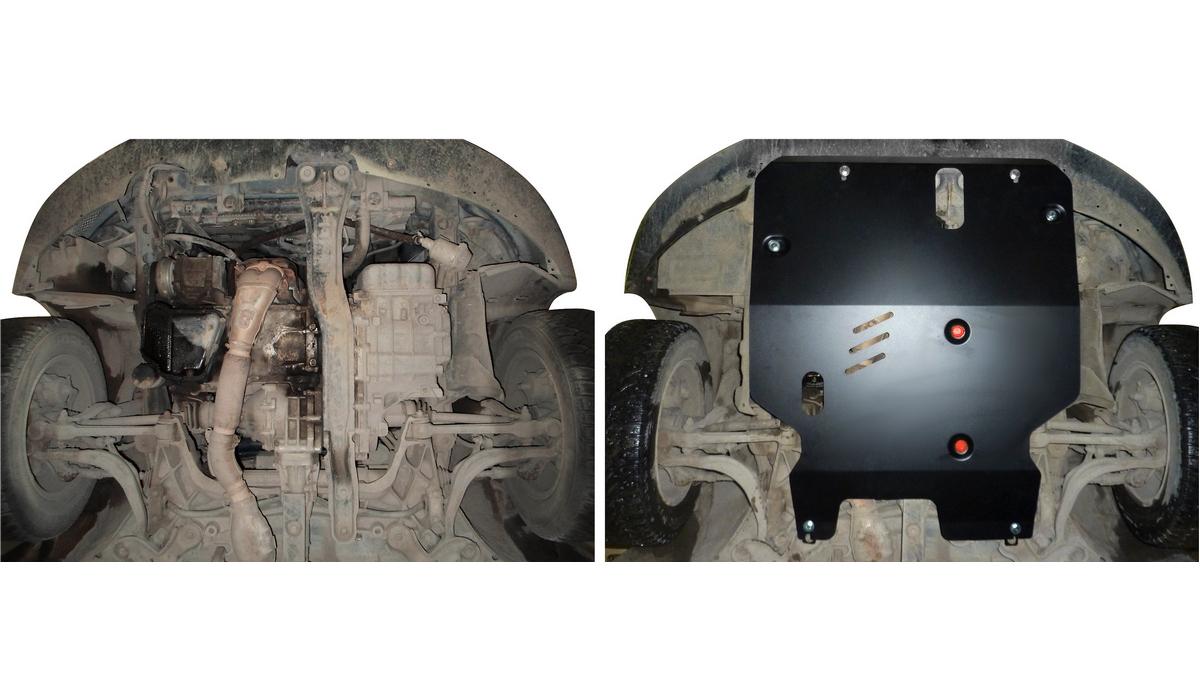 Защита картера и КПП АвтоБроня для Mitsubishi Galant VIII (V - 1.8) 4WD 1996-2006, сталь 1.8 мм, с крепежом, 111.04029.1