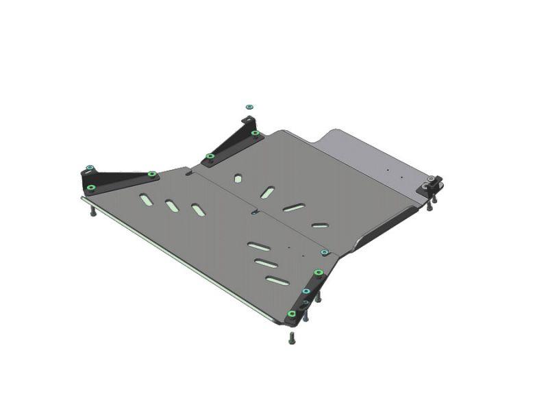 Защита кпп, рк алюминиевая Motodor для Nissan Patrol Y61 2003-2009 (8 мм, алюминий), 381402