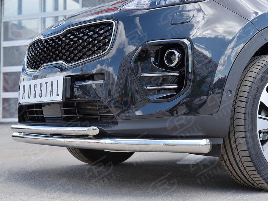 Защита переднего бампера d57/42 Kia Sportage 2016, Slitkoff KSZ-002285