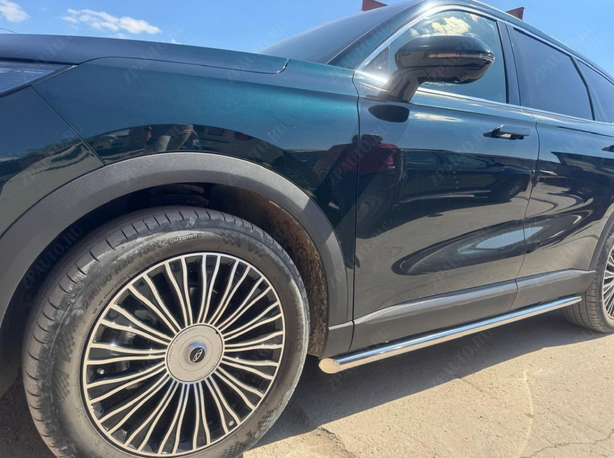 Защита штатного порога труба для автомобиля Chery Tiggo 9 2024 арт. CHTG.9.24.32