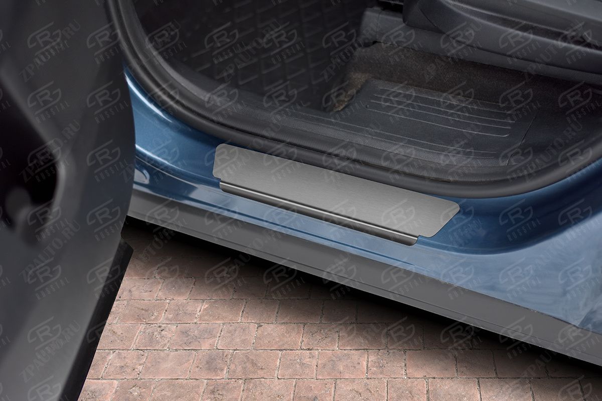 KIA SORENTO 2020- Накладки на пороги RUSSTAL (нерж., шлиф) KSOR20-02