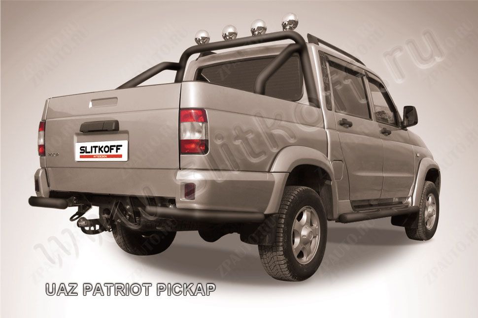 Уголки d57 черные Uaz Pickup (2008-2014) , Slitkoff, арт. UPpic009B