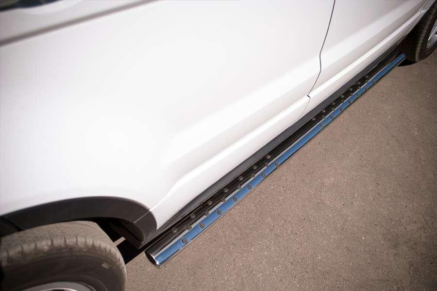 Пороги труба d75x42 овал с проступью для Land Rover Evoque Dynamic 2011, Slitkoff REDO-000657