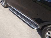 Пороги с площадкой (нерж. лист) 42,4 мм для автомобиля Kia Sorento Prime 2018-, TCC Тюнинг KIASORPR18-20