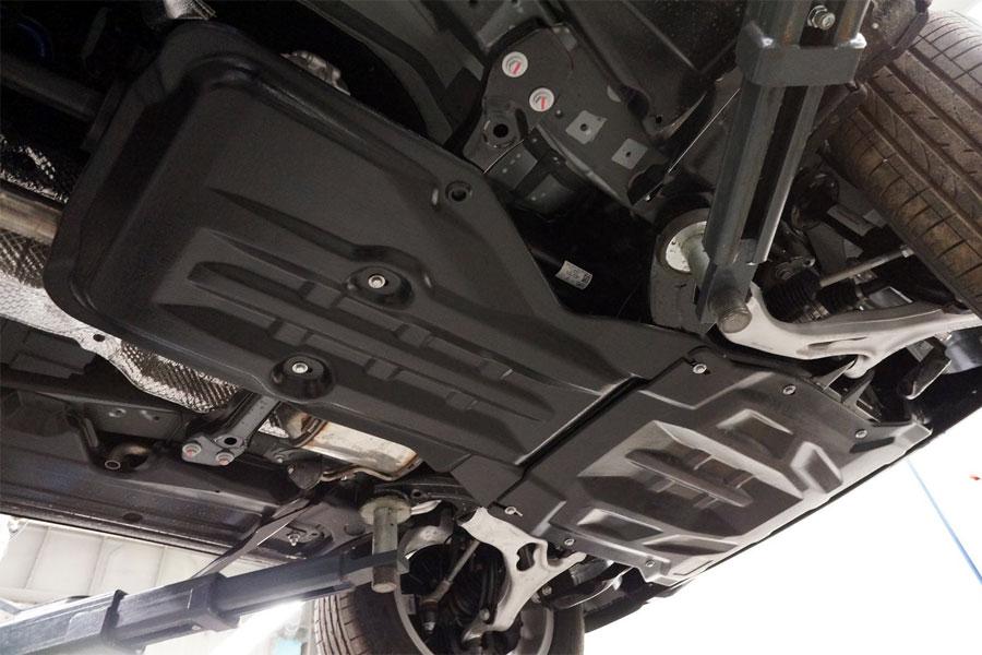 КОМПОЗИТНАЯ ЗАЩИТА КАРТЕРА ДВИГАТЕЛЯ И КПП PORSCHE CAYENNE (958) V-ВСЕ,КРОМЕ 4,1D (2010-2017) + РК ИЗ 2-Х ЧАСТЕЙ(10 ММ), арт.36.03K