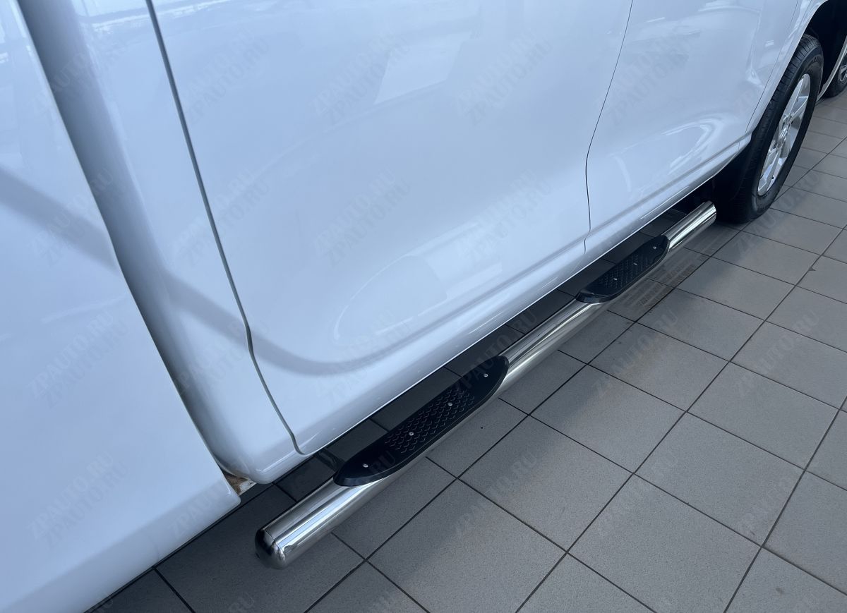 Пороги труба с проступью для автомобиля Great Wall Poer KingKong 2023 арт. GWPKK.23.93