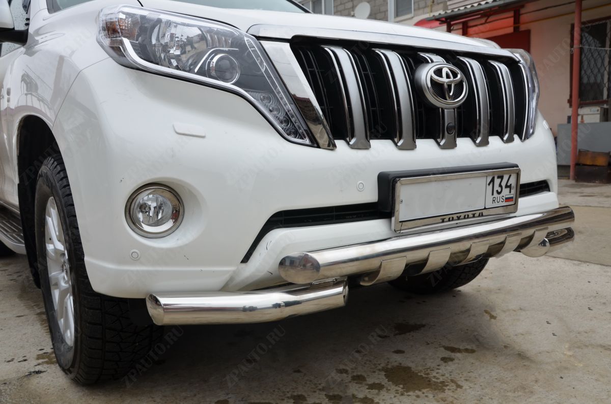 Защита бампера прадо купить. Защита переднего бампера Toyota Land Cruiser Prado 150. Передняя защита бампера Toyota Prado 150. Защита переднего бампера Тойота ленд Крузер Прадо 150. Land Cruiser Prado 150 защита бампера.