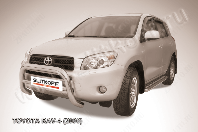 Кенгурятник d76 низкий Toyota Rav-4 (2005-2010) Black Edition, Slitkoff, арт. TR4002BE