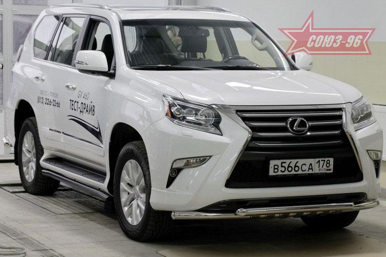 Защита переднего бампера с декоративными элементами d60/60 двойная для Lexus GX460 2014-, Lexus GX46.45.1977