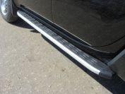 Пороги алюминиевые с пластиковой накладкой (1820 из 2-х мест) для автомобиля Mitsubishi L200 (Long) 2014-2015, TCC Тюнинг MITL20014-08AL
