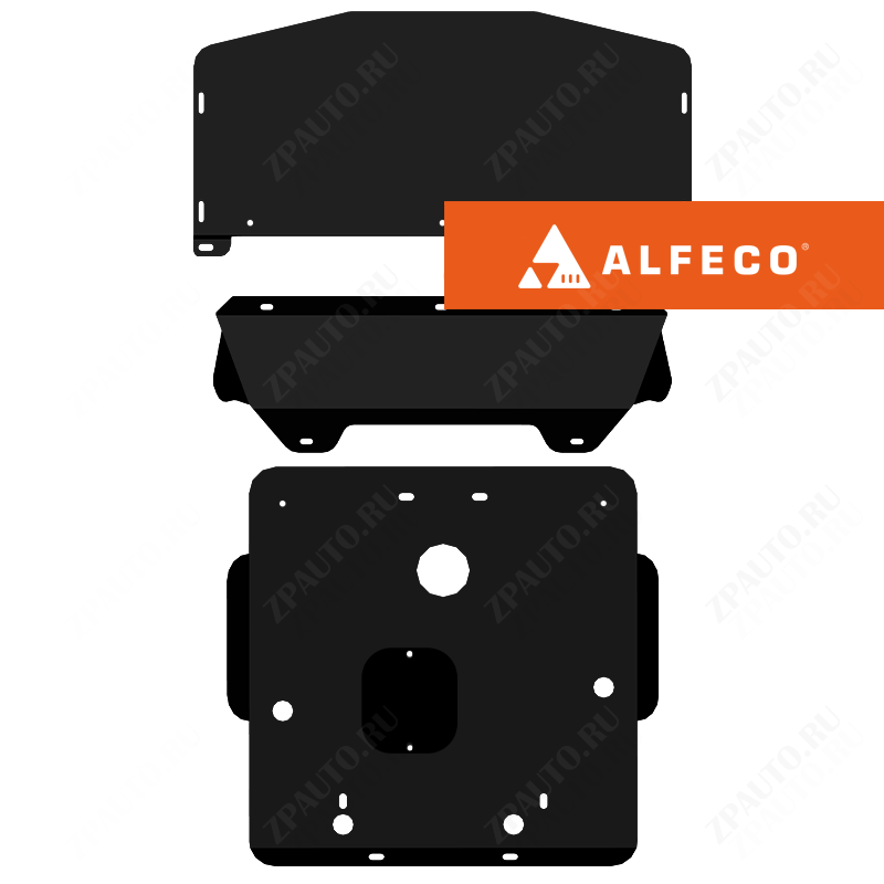 Защита  картера (3 части)  BMW 3-й серии Е46 1998-2001 V-1,6; 1,8; 2,0; 2,3 , ALFeco, сталь 2мм, арт. ALF3402st