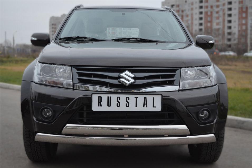 Защита переднего бампера d75x42 овал для Suzuki Grand Vitara 5d 2012, Slitkoff SVZ-001093