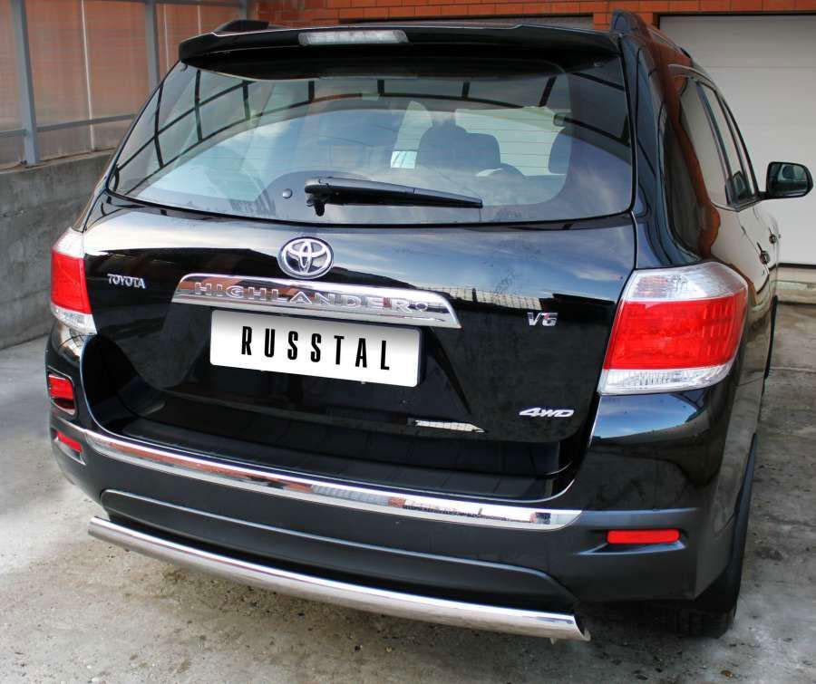 Защита заднего бампера d75x42 для Toyota Highlander 2010, Slitkoff THZ-000732
