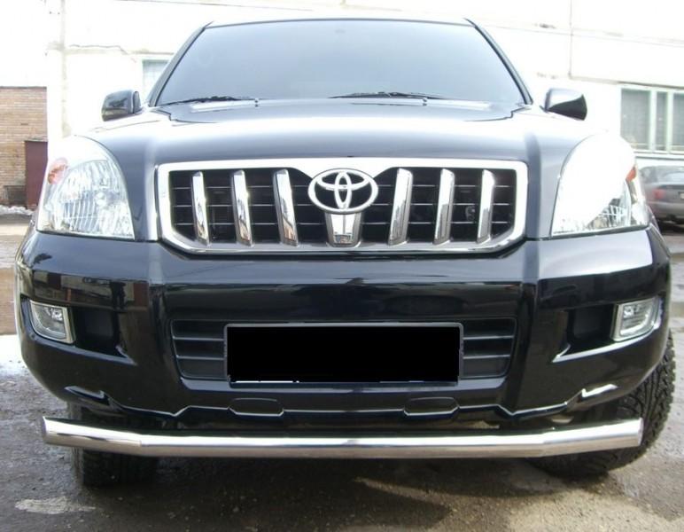 Защита переднего бампера d76 (3 секции) для Toyota Land Cruiser Prado 120, Slitkoff TPZ-000153