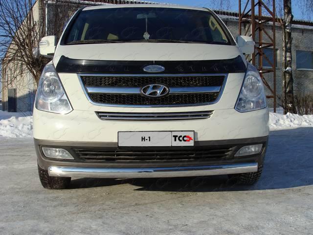Защита передняя нижняя 75х42 мм для автомобиля Hyundai H-1 2007-2013, TCC Тюнинг HYUNH110-01
