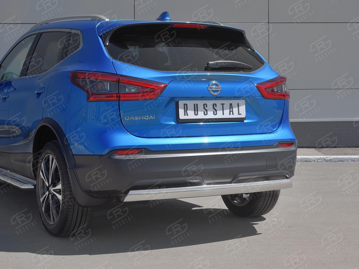 Защита заднего бампера d75х42 дуга для автомобиля Nissan  QASHQAI 2019, Slitkoff NQSZ-003251