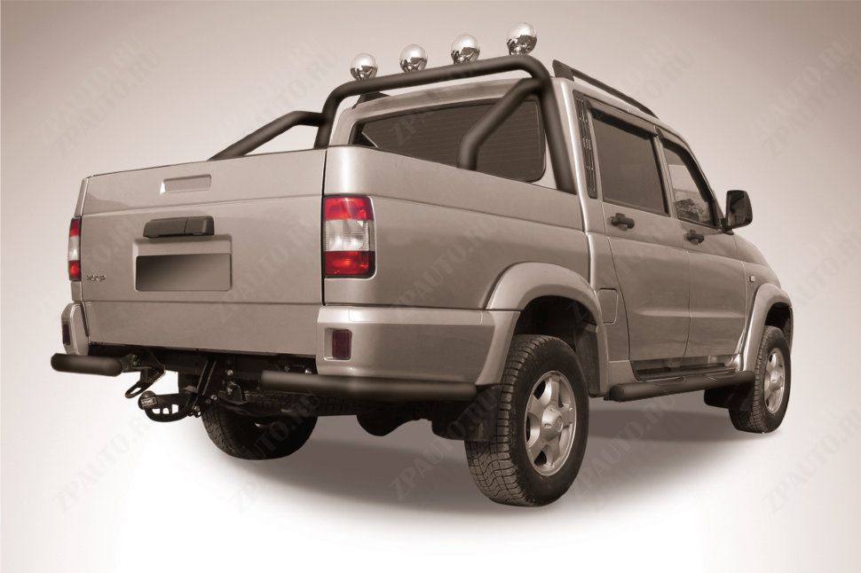 Уголки d57 черные Uaz Pickup (2014-2023) , Slitkoff, арт. UPpic14-009B