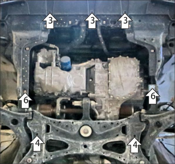 Защита стальная Мотодор (Двигатель, Коробка переключения передач), 2 мм,  для Honda Vezel  2021- арт. 70803