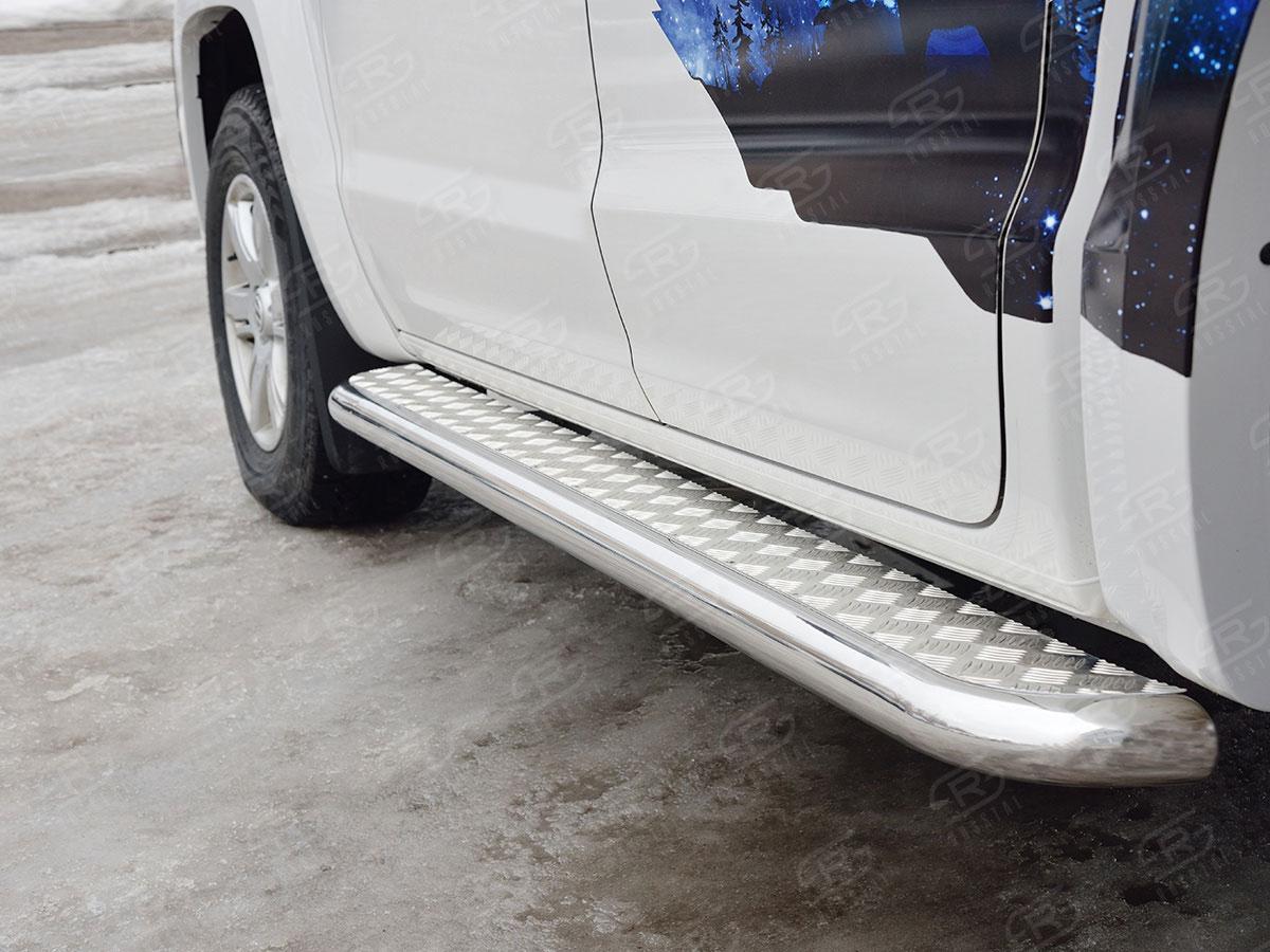 Пороги труба d57 с листом вариант 1 Volkswagen Amarok 2016, Slitkoff VAML-0025431