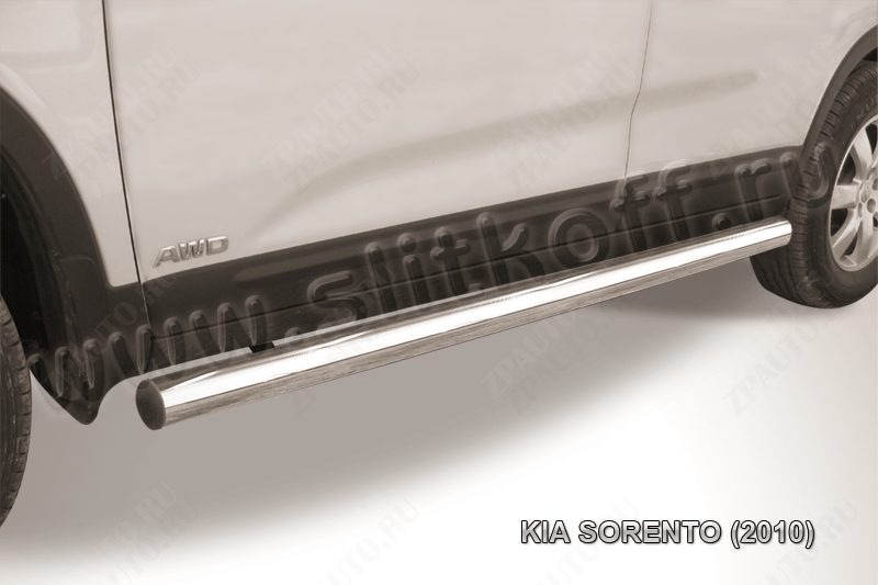 Защита порогов d76 труба Kia Sorento (2009-2012) , Slitkoff, арт. KS10-007