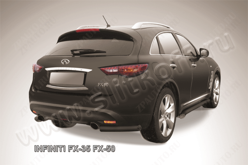 Уголки d57 черные Infiniti FX-35; FX-50 (2008-2012) , Slitkoff, арт. IN.FX011B