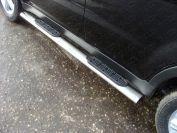 Пороги овальные с накладкой 120х60 мм для автомобиля SsangYong Actyon 2011-2013, TCC Тюнинг SSANACT14-03