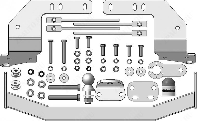 Фаркоп Toyota Land Cruiser 200  2015-2021, тип шара FE , Motodor, арт.92510-FE