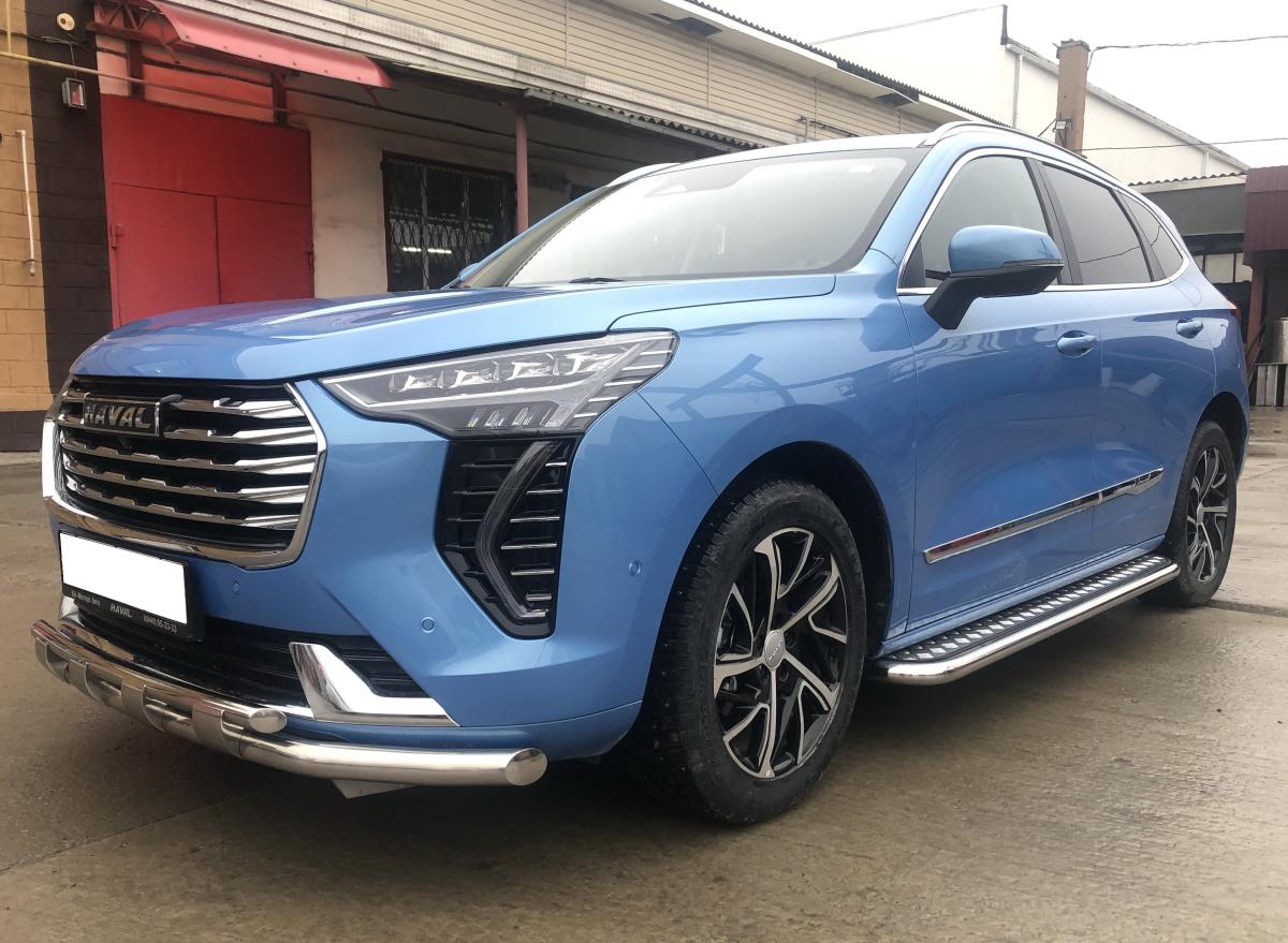 Защита переднего бампера для автомобиля HAVAL Jolion 2021 арт. HVJ.21.75