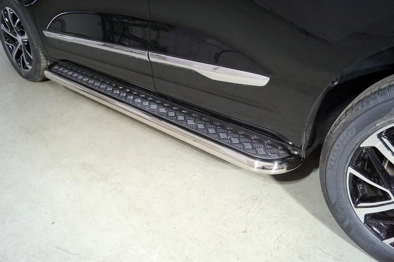 Пороги с площадкой 60,3 мм для автомобиля HAVAL Jolion (1,5 л., 2WD) 2021- TCC Тюнинг арт. HAVJOL21-26