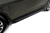 Пороги алюминиевые "Elite Black" 1700 черные Renault Duster (2020-2022) , Slitkoff, арт. AL-RD21011