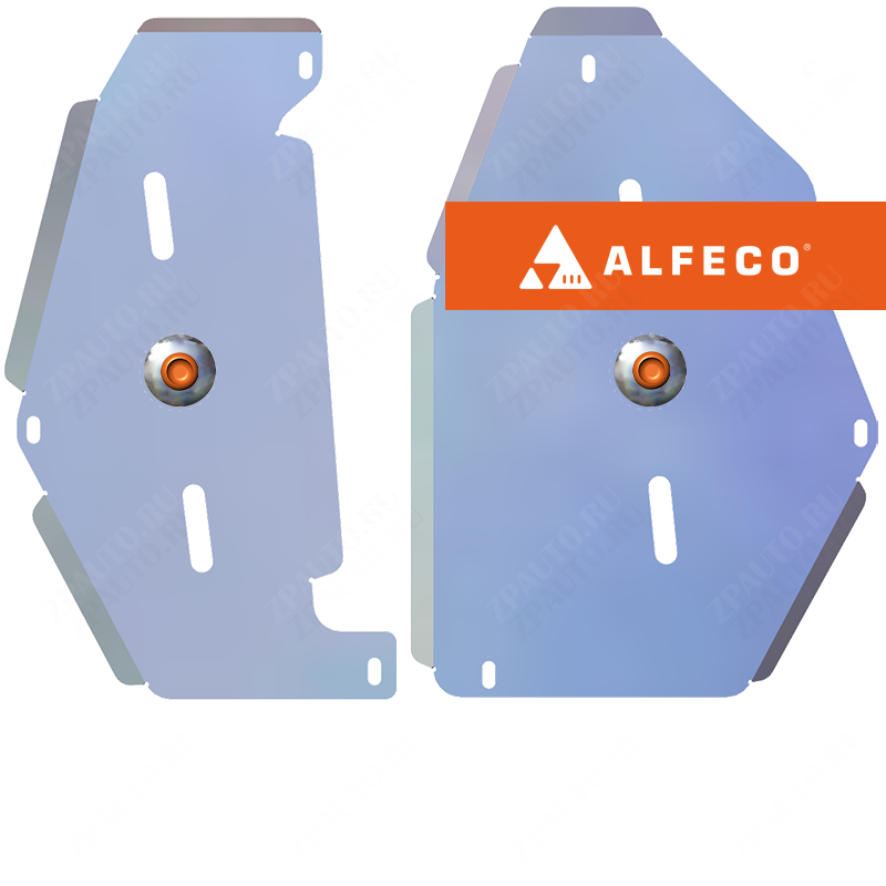 Защита  топливного бака (2 части) Nissan X-Trail (T32) 2015- V-all , ALFeco, алюминий 4мм, арт. ALF1543al-3