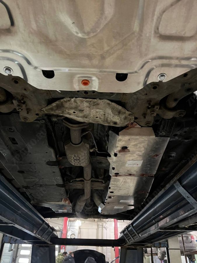 Защита  топливопровода (2 части) Mazda CX-5 2012-2017 V-2,0 2WD , ALFeco, алюминий 4мм, арт. ALF1322al