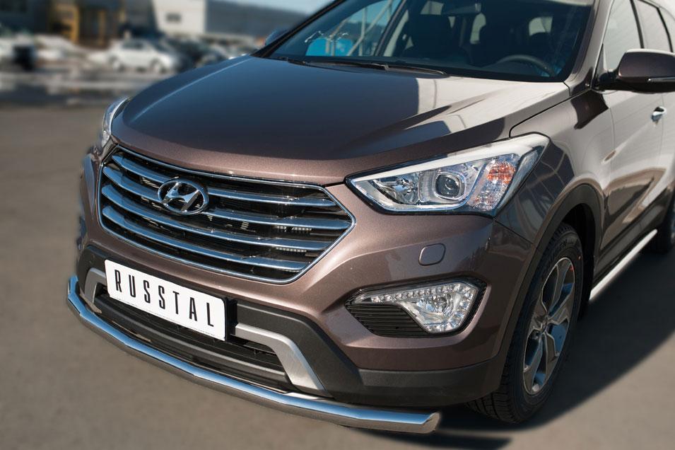 Защита переднего бампера d57 для Hyundai Santa Fe Grand 2013, Slitkoff HSFZ-002004