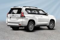 Защита заднего бампера d76 короткая черная Toyota Land Cruiser Prado J150 (2017-2020) , Slitkoff, арт. TOP17-012B