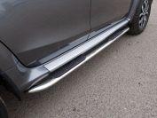 Пороги овальные гнутые с накладкой 75х42 мм для автомобиля Nissan Terrano 2014-, TCC Тюнинг NISTER14-29