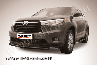 Защита переднего бампера d57 радиусная черная Toyota Highlander (2014-2016) , Slitkoff, арт. THI14-005B
